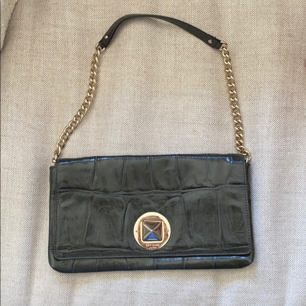 Kate spade gray bag silver hardware